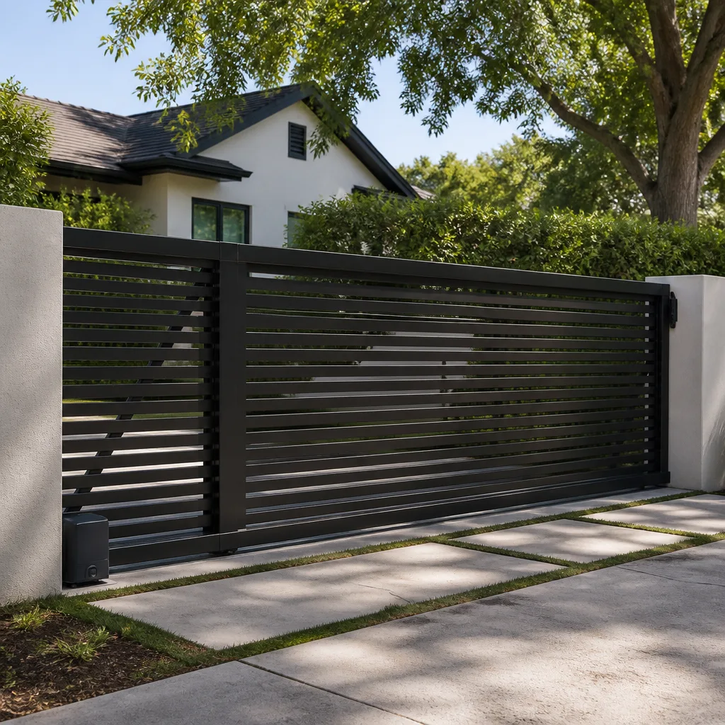 Sliding driveway gates
